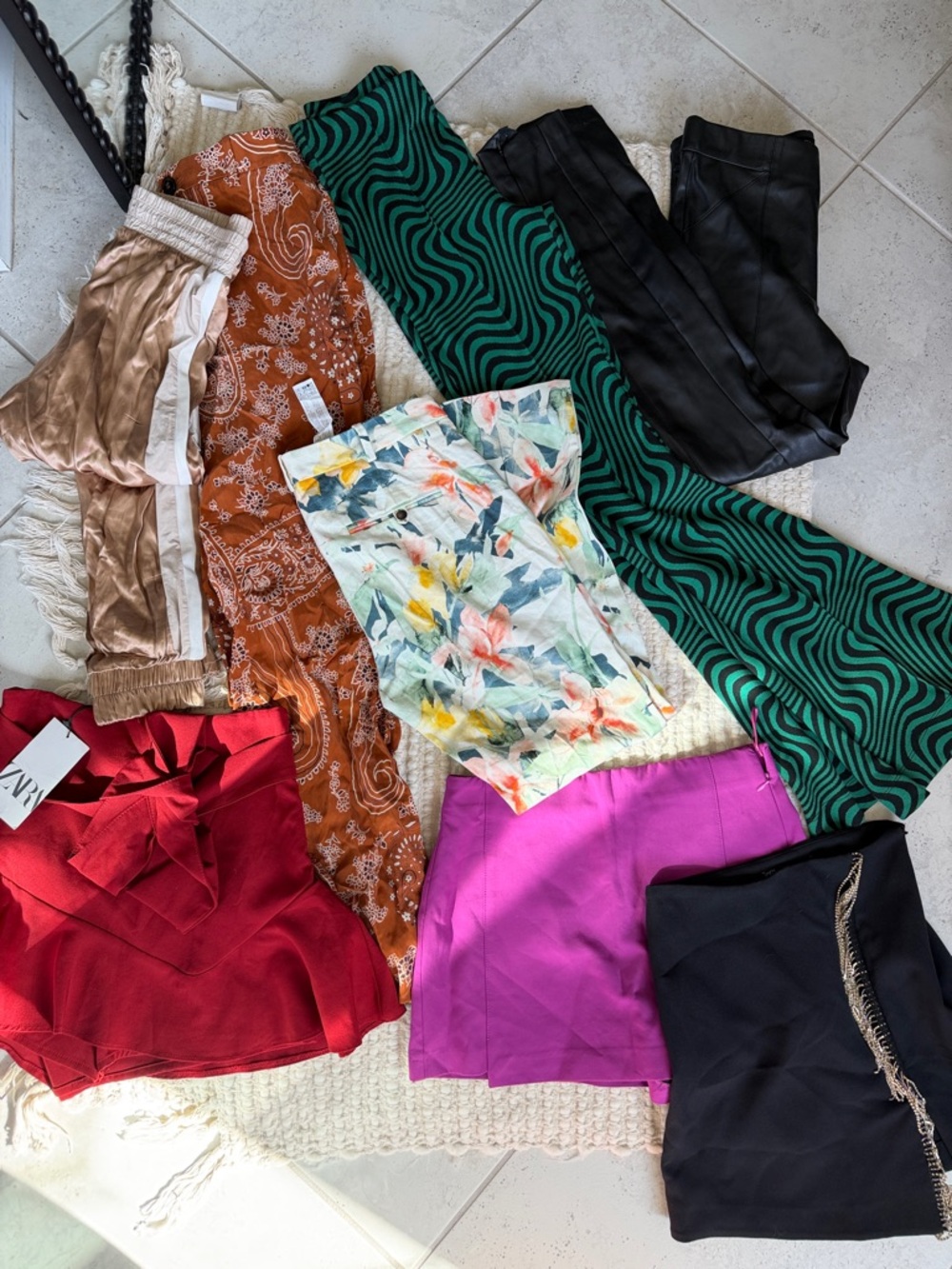 Zara Mixed Women's Skirts & Pants Bundle - Floral, Red, Purple, Black, Green